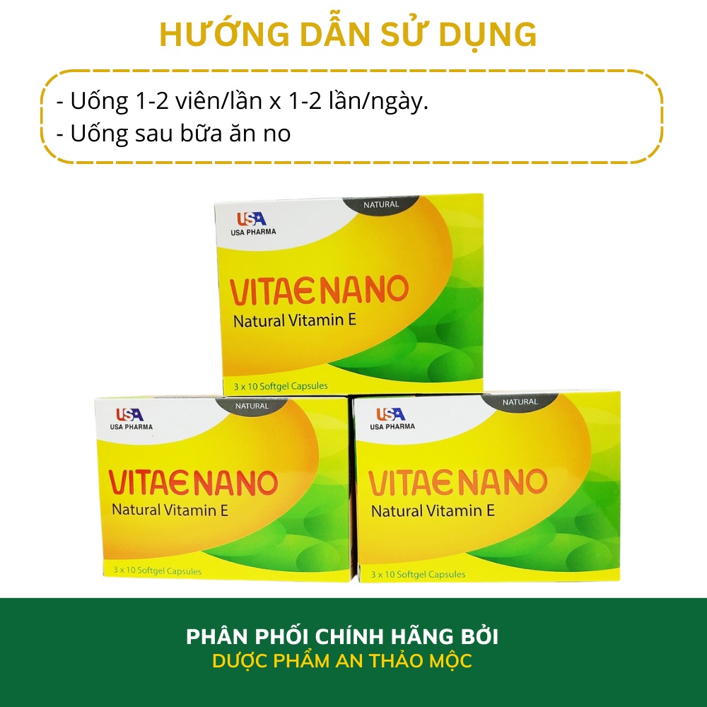 Viên uống  Mediusa Vitaenano Natural Vitamin E bổ sung uống và bôi giúp da sáng mịn ngăn ngừa lão hóa