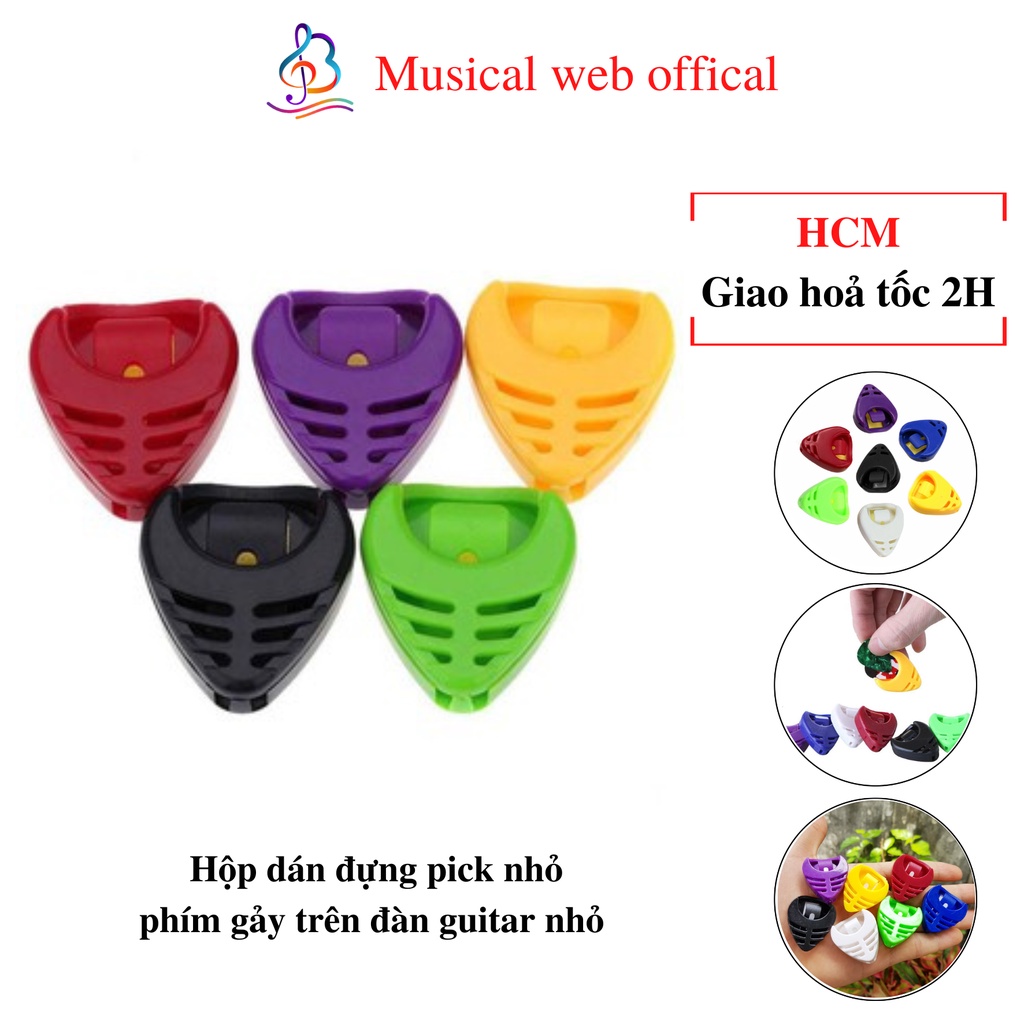Hộp dán đựng pick nhỏ phím gảy trên đàn guitar nhỏ chất lượng Musical Web
