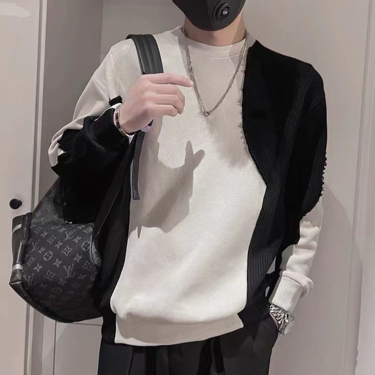 Áo Thun Tay Dài Cổ Tròn Họa Tiết Kẻ Sọc Đơn Giản Thời Trang Mùa Thu Cho Nam