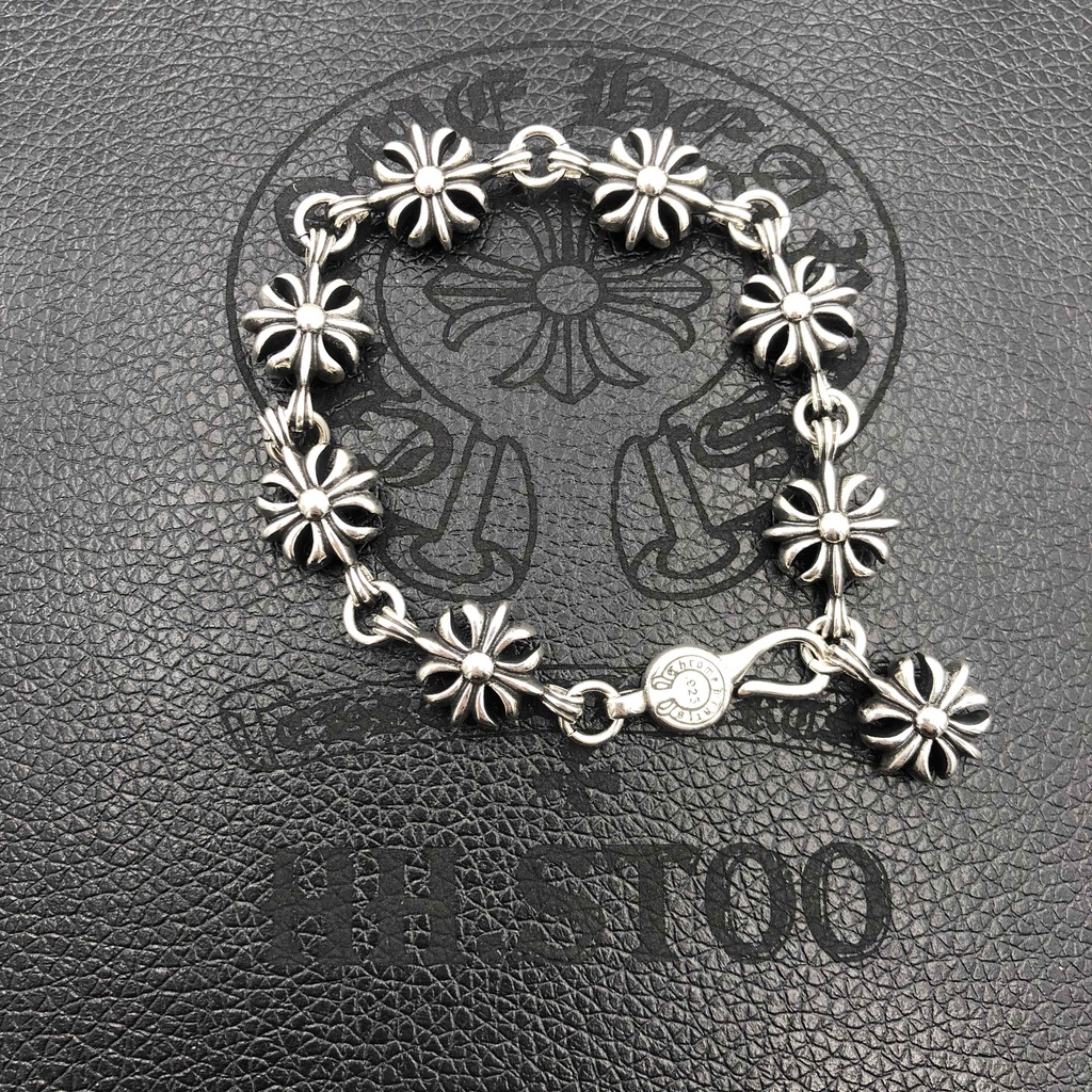 Vòng tay Chrome Hearts Lắc tay nam nữ bạc 925 Lắc tay chuỗi Cross ChromeHeart cao cấp, Trang sức Chrome Hearts HHST00