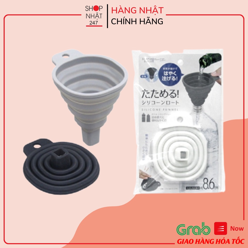 [Hỏa Tốc HN] Phễu silicone có thể gấp gọn hàng để chiết đồ uống và đồ ăn ở dạng lỏng vào chai Nội địa Nhật Bản