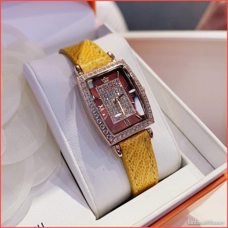 Đồng hồ nữ day da Amica chính hãng cao cấp fullbox made in Japan, kinhmat88luxury