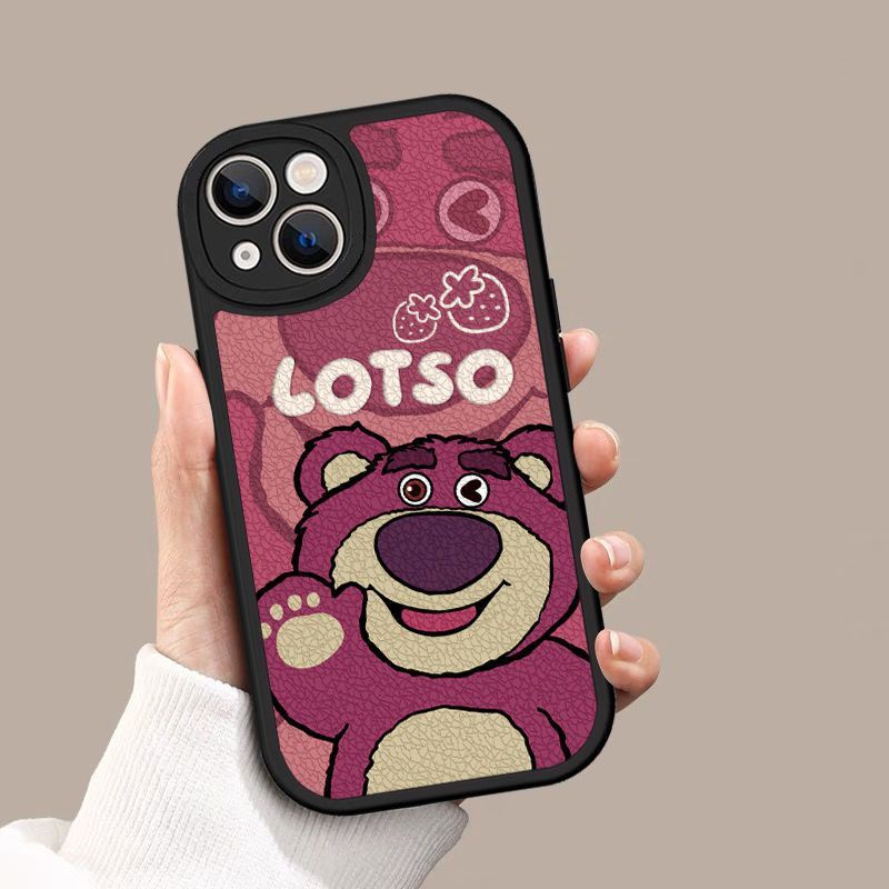 Ốp Điện Thoại Silicone Mềm Dạng Nhám Họa Tiết Gấu / Dâu Tây Cho iPhone 14 / 14Pro / 14plus / 13 / 12Pro7plus / 6sxs / xr 13