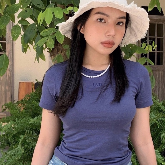 Áo thun nữ Hebe Top tay ngắn cổ tròn vải cotton cao cấp LND