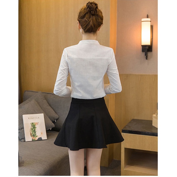 Áo Sơ Mi Vải Lanh Cotton Tay Dài Phong Cách Hàn Quốc Thời Trang Mùa Thu Cho Nữ