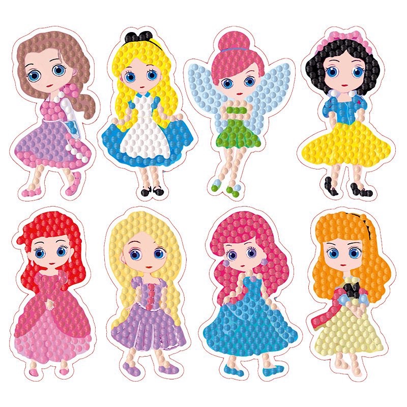 Tranh Đính Đá Sticker DIY Mini Tự Làm Trang Trí Cốc, Đồ Thủ Công Cho Bé