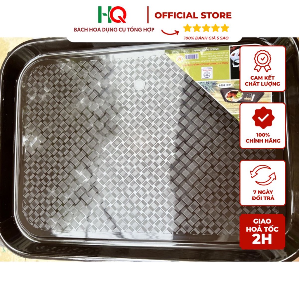 Mâm nhựa màu nâu đen chống trơn trượt 41x30cm – Bách hoá dụng cụ tổng hợp HQ