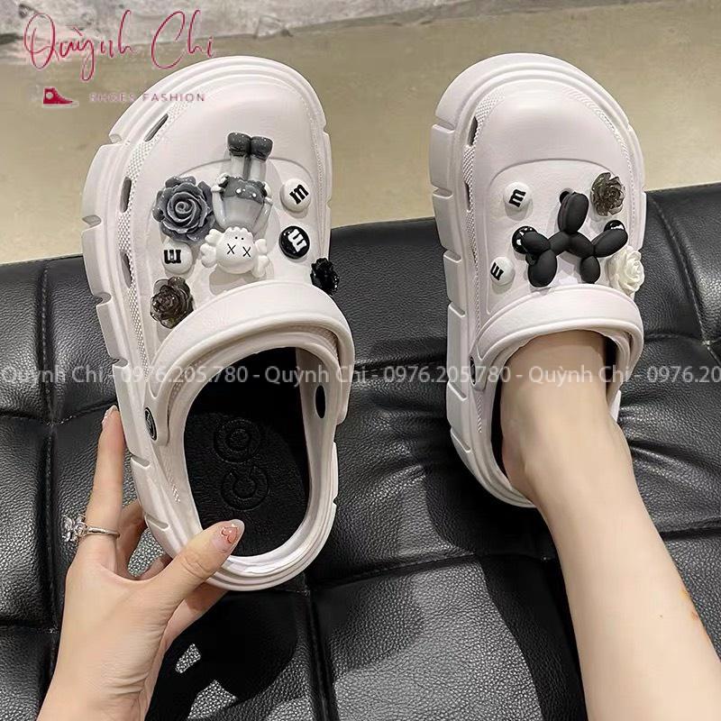 ( Tặng bộ hình 3D y như ảnh) Dép crocs cao 4cm TẶNG bộ hình gắn 3D [CÓ SẴN]