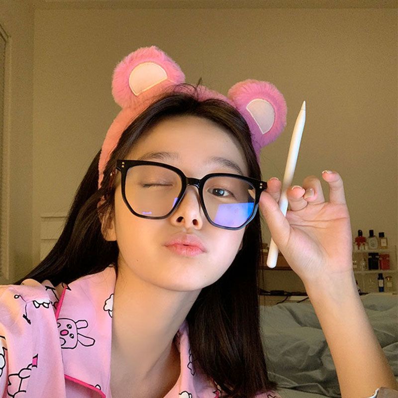 Băng Đô Cài Tóc Rửa Mặt Hình Gấu / Trái Dâu / Đầu Lâu Bằng Vải Bông Màu Đỏ Dễ Thương Cho Nữ