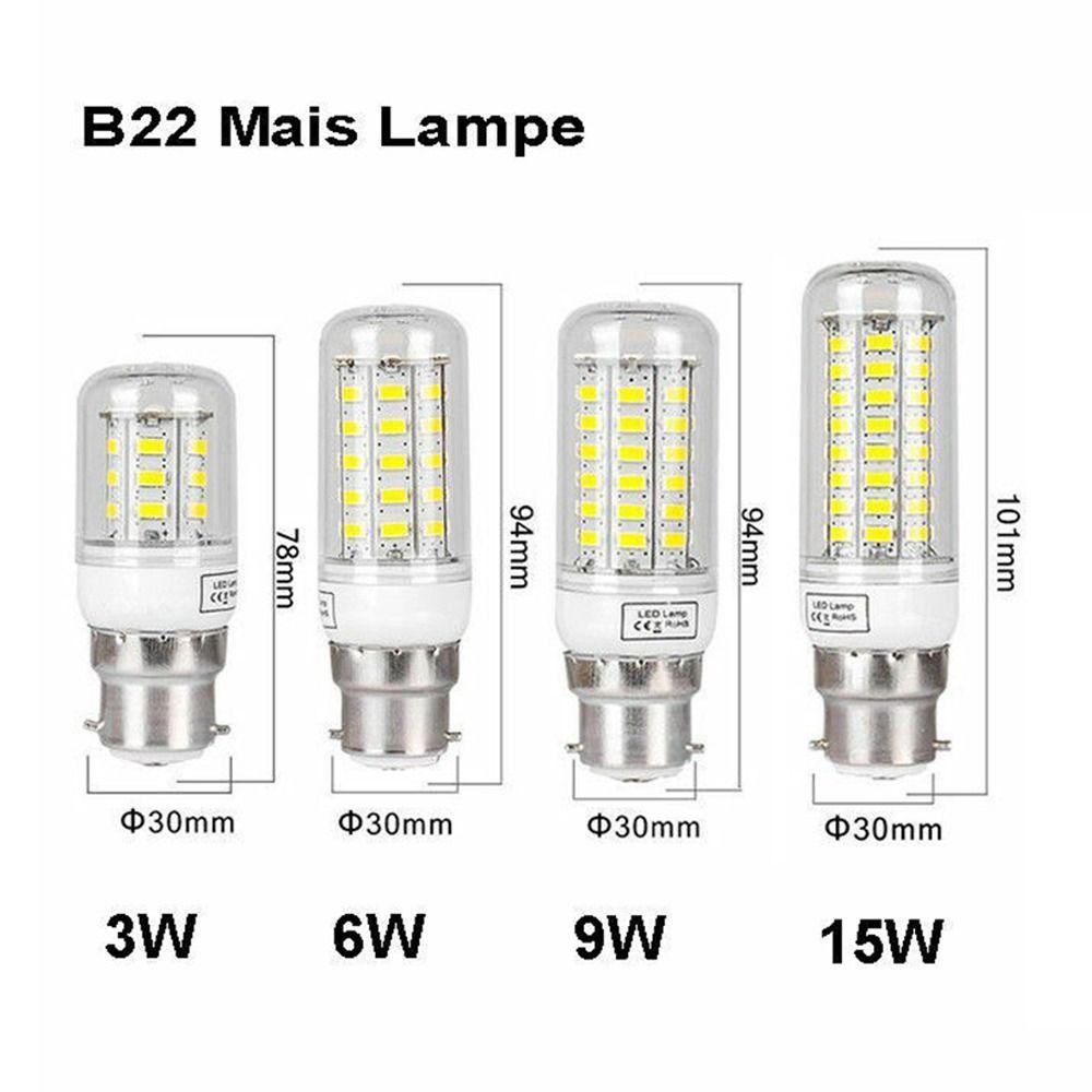 WTTLE Bộ 2 Bóng Đèn LED Quả Bắp B22