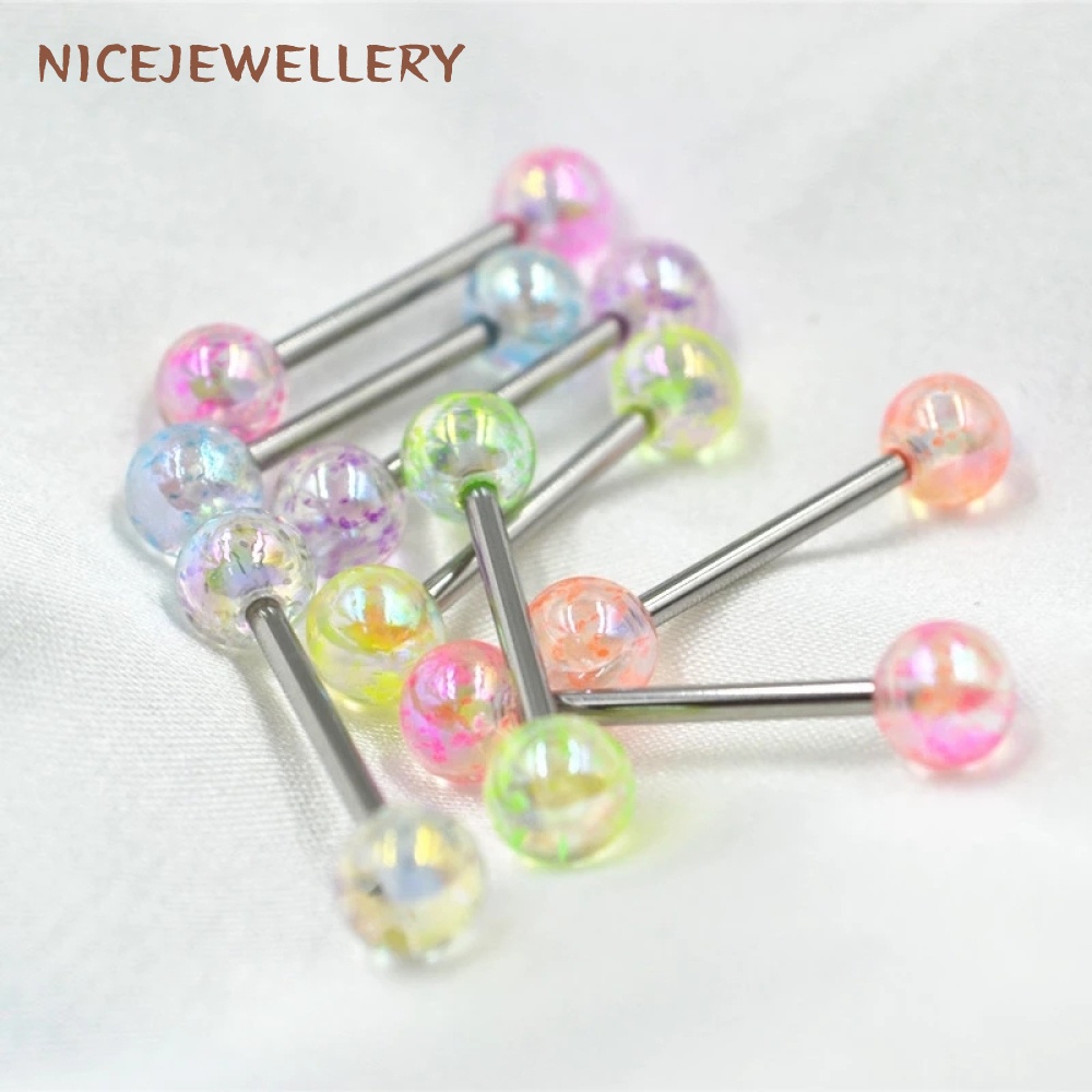 1 Khuyên Lưỡi Nhiều Màu 14G Bằng Thép Không Gỉ