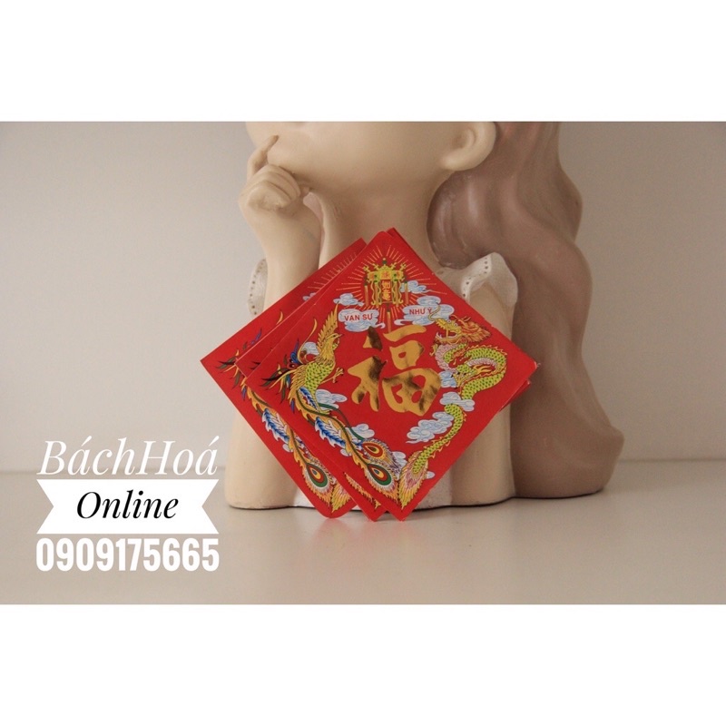 Tem giấy chữ Việt/Hoa  dán dưa hấu tết