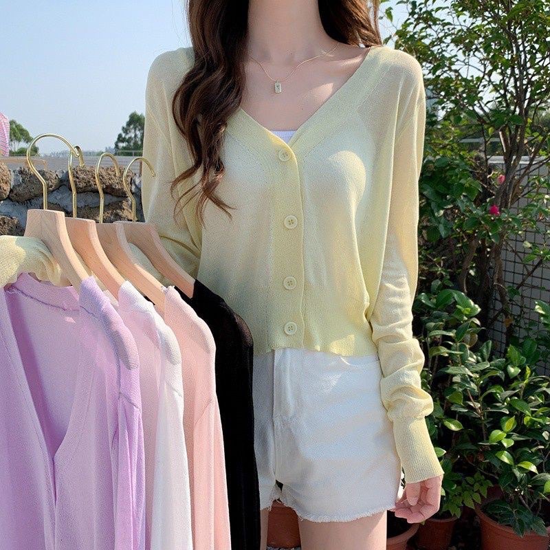 Áo khoác len cardigan Hàn Quốc mỏng 49k