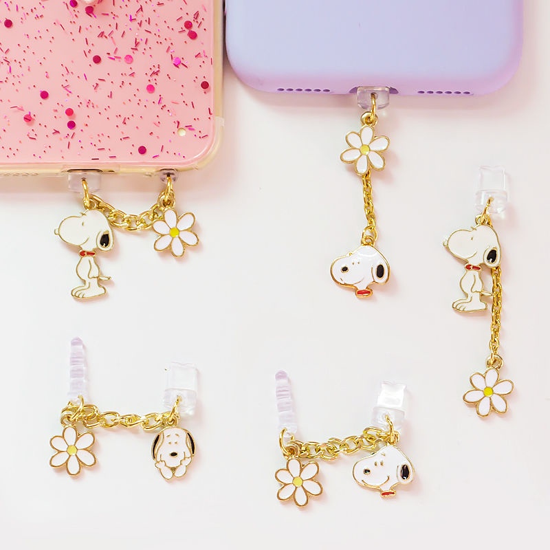 Nút Bịt Chống Bụi Cho Cổng Sạc Điện Thoại Di Động Hình Charlie Snoopy