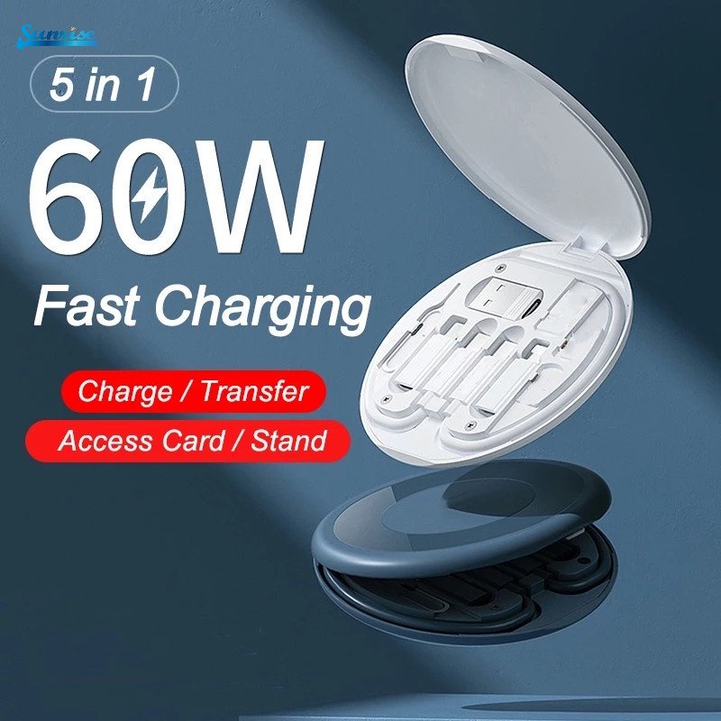 Bộ Dụng Cụ Loại Bỏ Thẻ Và Dây Cáp Sạc USB 60W Kỹ Thuật Số Mini Đa Năng