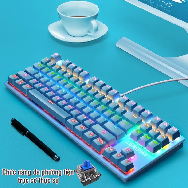 Máy tính văn phòng bàn phím cơ gaming K7 có dây ABS bàn phím phát sáng siêu đẹp