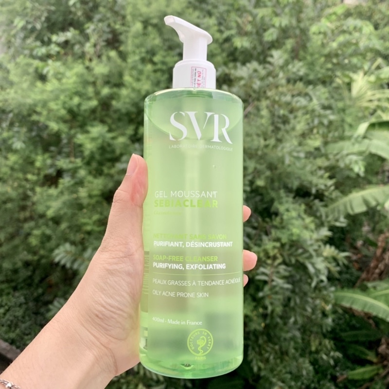 SỬA RỬA MẶT SVR DẠNG GEL CHO DA KHÔ MÀU XANH LÁ SVR SEBIACLEAR GEL MOUSSANT