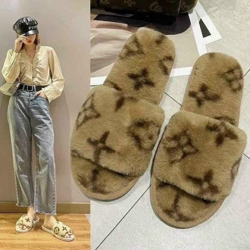 Dép lông quai ngang lv