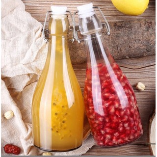 Chai thủy tinh tròn giara gọng sắt 250ml - 500ml - 1000ml