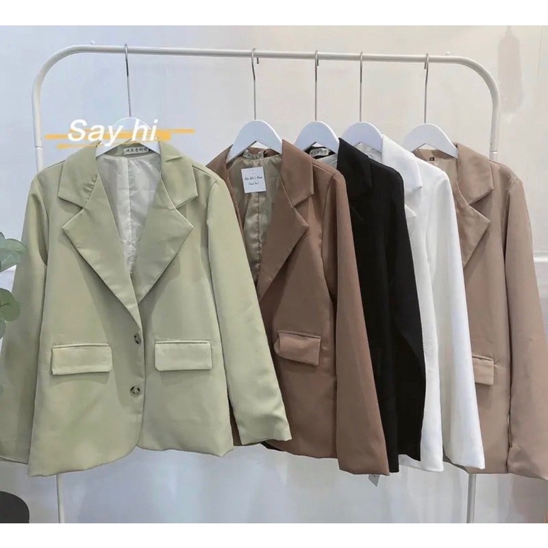Áo khoác vest Blazer form dài 2 túi hàng thiết kế 2 lớp