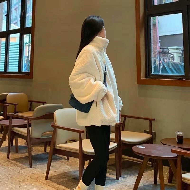 SẴN L Áo Khoác Lông Mùa Đông Dày Hai Lớp