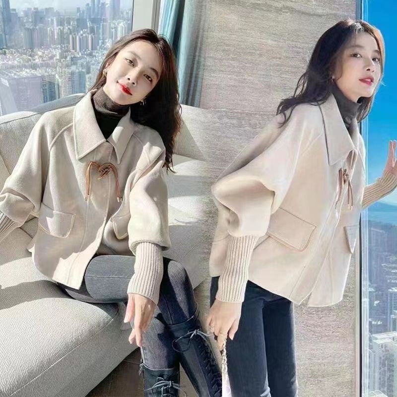Áo Khoác Len Lông Cừu Dày Dáng Rộng Cỡ Lớn Phong Cách Hàn Quốc Thời Trang Thu Đông Mới Cho Nữ