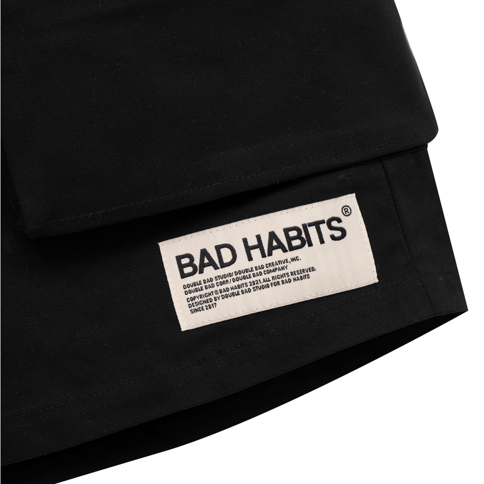 Quần Short Unisex Bad Habits UTILITY BOX POCKET SHORTS BLACK Local Brand Chính Hãng