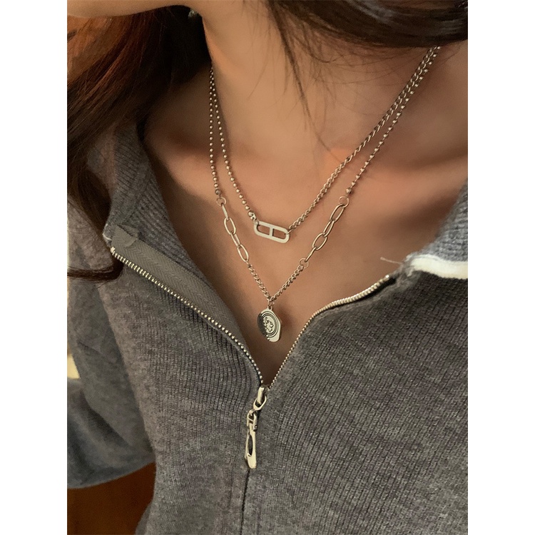 Dây Chuyền Sợi Xích Hai Lớp Ánh Sáng Sang Trọng Thời Trang 2022 Cho Nữ