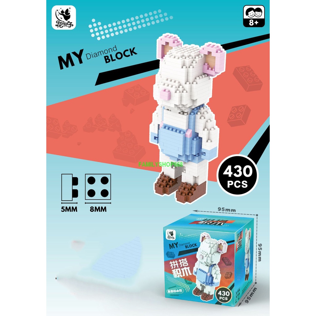 Le.go gấu Bearbrick xếp hình Đồ chơi lắp ráp nano nanoblocks mô hình mini Hàng Đẹp bear bricK