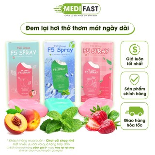Xịt thơm miệng F5 Spray - Combo 3 vị (Đào, Dâu, Bạc Hà) - Lọ 12ml Vệ sinh răng miệng, làm sạch hơi thở, tự tin giao tiếp
