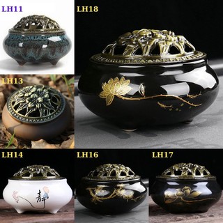 Lư xông trầm hương, Lư đốt trầm đỉnh đốt nhang men rạn ngọc cao cấp có khay đốt trầm