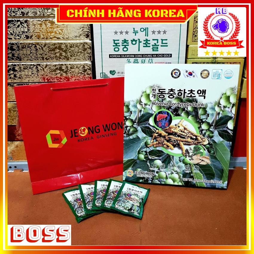 Nước bổ gan đông trùng hạ thảo hàn quốc Jeong Won, hộp 30 gói - Thải độc gan, thanh lọc cơ thể khỏe mạnh