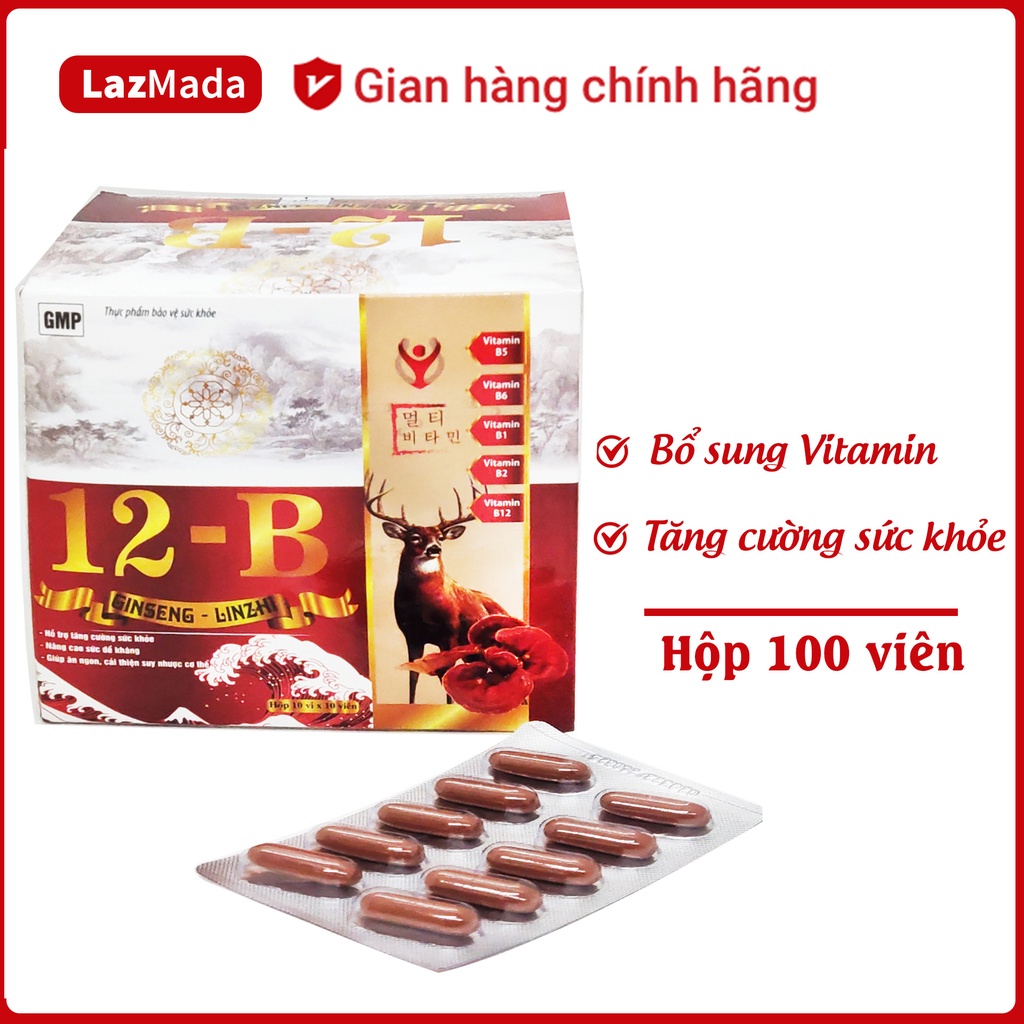 Viên uống Multivitamin B12 Gold - Bổ sung vitamin và khoáng chất kết hợp Linh chi, Nhung Hươu - Giúp tăng cường sức khỏe