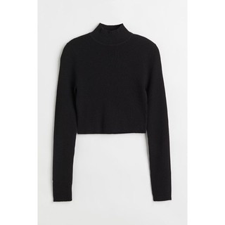Áo len cổ 3 phân dáng croptop HM auth