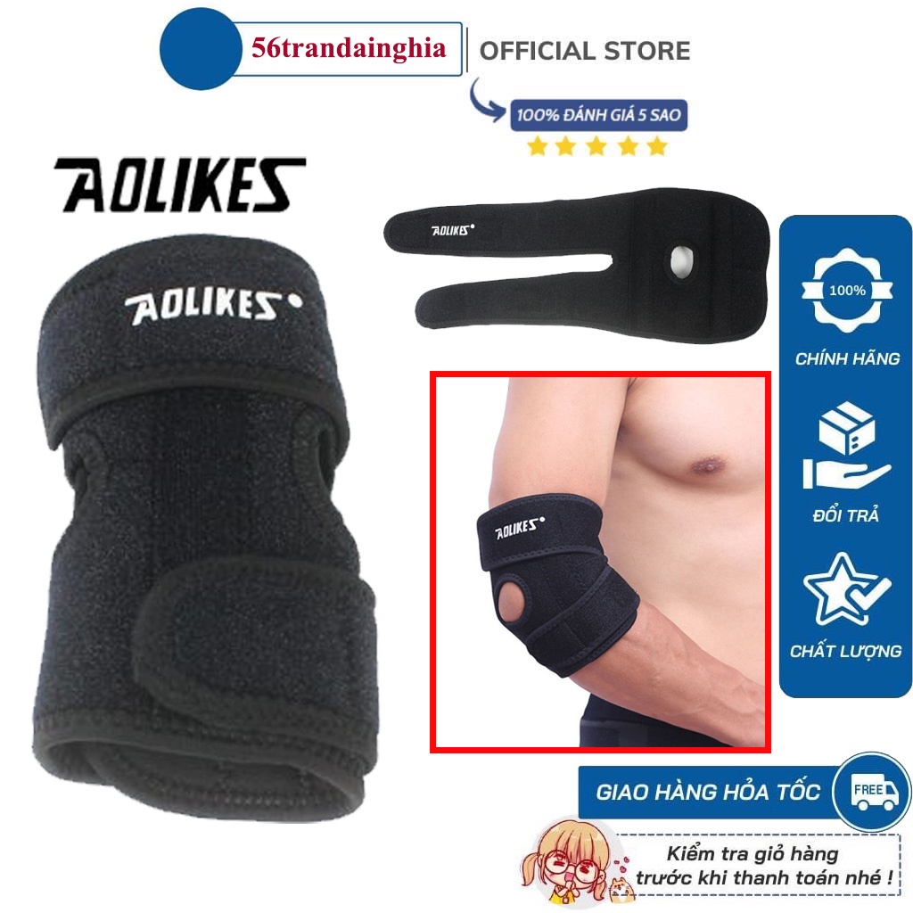 Đai khuỷu tay Aolikes 7946 bán sỉ có đệm hơi Silicone băng quấn bắp cánh bó bảo vệ thể thao gym, yoga