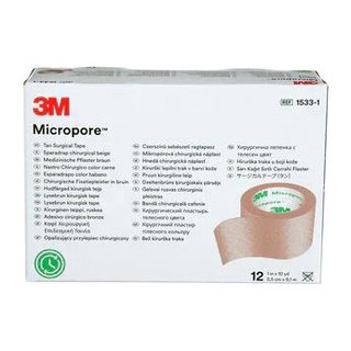 Băng keo giấy micropore 3m 1533-1 2,5cm x 9,14m, 12 cuộn/ hộp