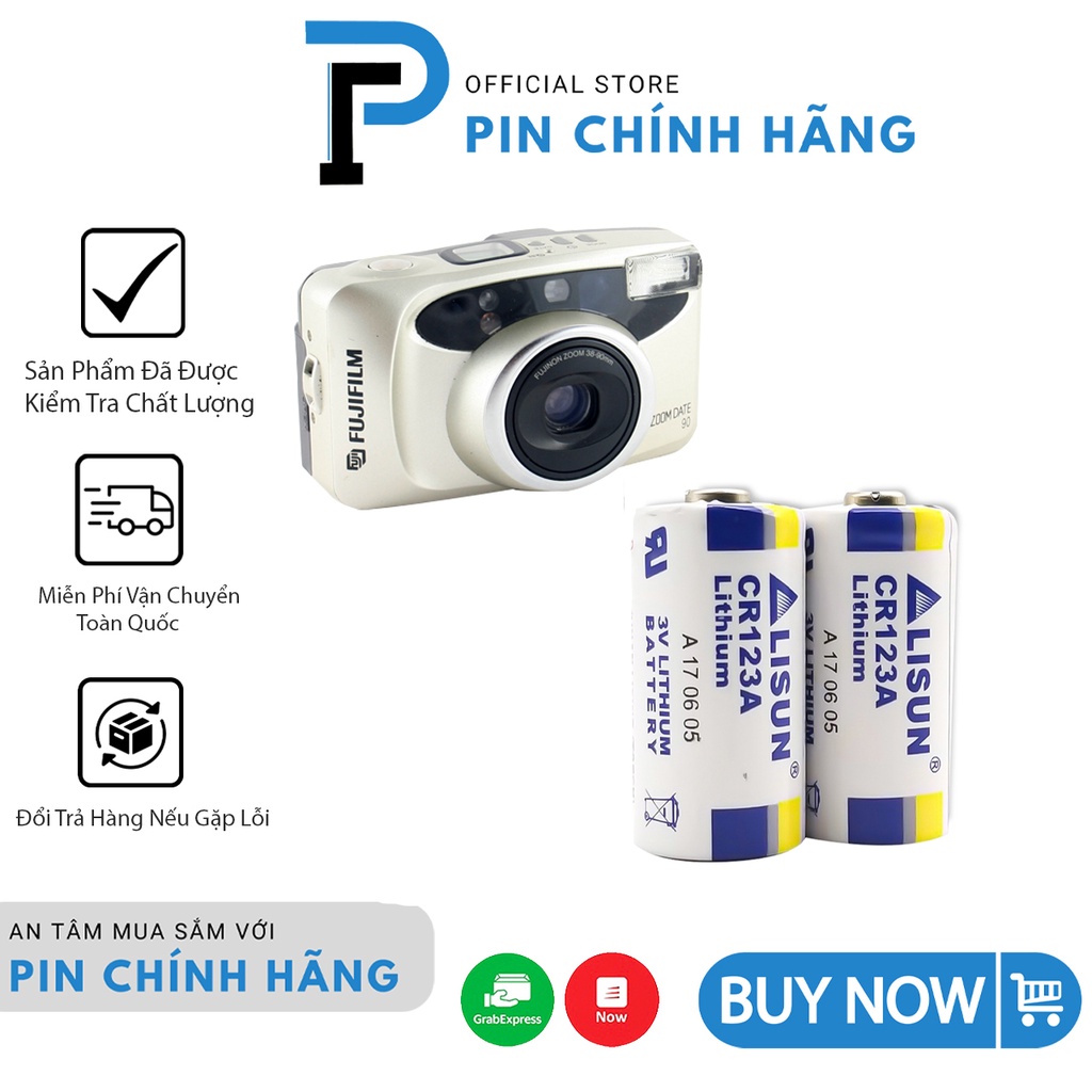 Pin Máy Ảnh Fujifilm Zoom Date 90 CR123A Hãng Lisun, Pin Cao Cấp Hà Nội - PinChinhHang HN