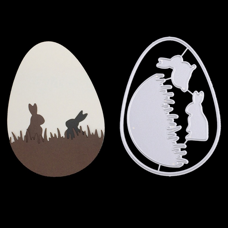 Khuôn Cắt Giấy Kim Loại Hình Thỏ Phục Sinh Xinh Xắn Thẻ