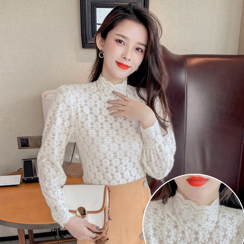 Áo Sơ Mi Chiffon Cổ Đứng Tay Dài In Họa Tiết Hoa Nhí Xinh Xắn Thời Trang Thu Đông 2022 24 Giờ