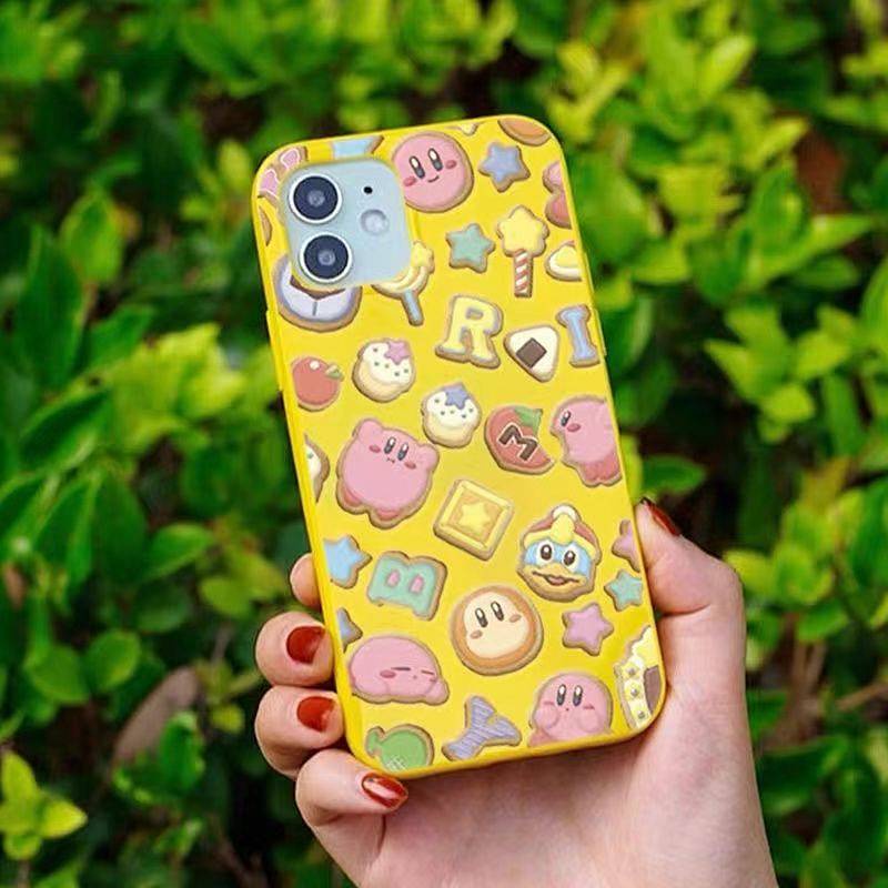 Cute Cartoon Kirby 14Promax Apple 13 Phone Case Iphone12 for 11 Soft XR Yellow 8P sHbs