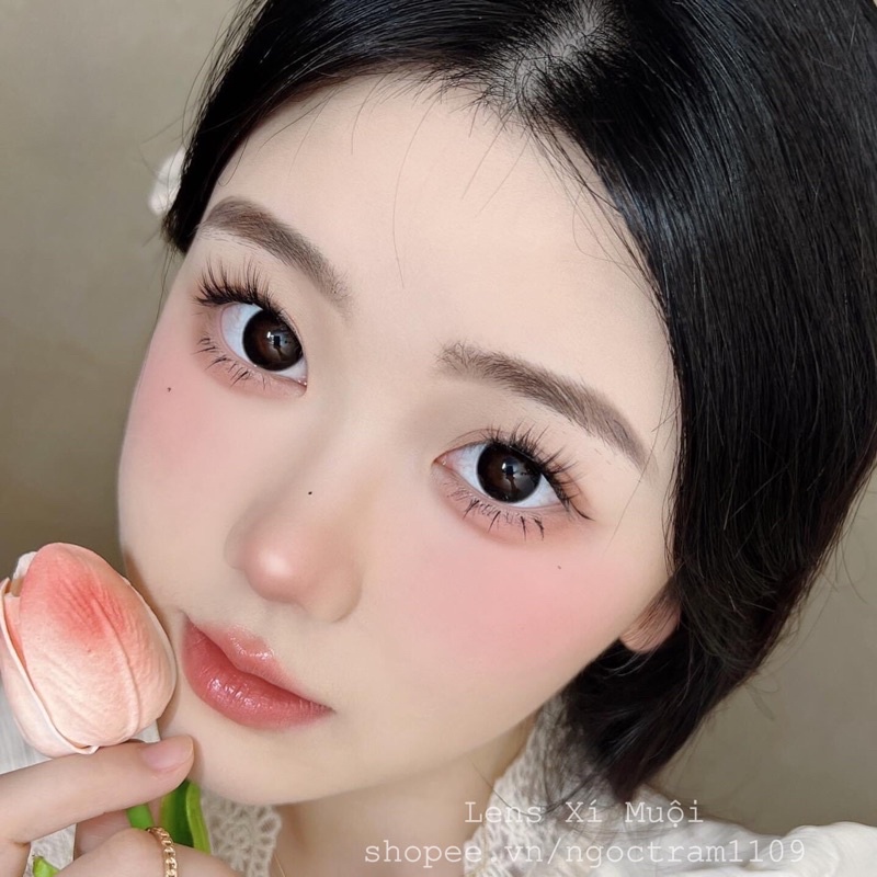 Lens mắt kính áp tròng màu đen có độ cận (từ 0-6 độ)