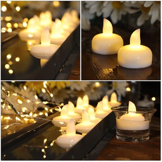 Nến điện tử tealight nổi 12 viên nổi trên nước nến trang trí spa, sự kiện