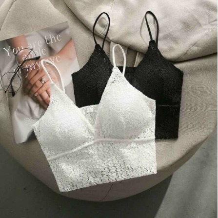 M70. Áo bra ren họa tiết hoa nhỏ dáng croptop 2 dây có sẵn đệm ngực siêu hot (có sẵn - miễn ship)