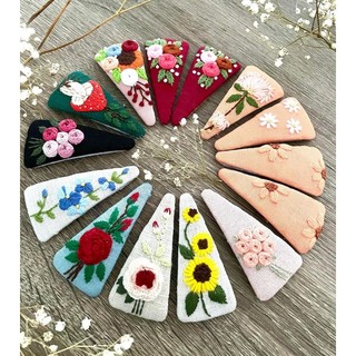 Kẹp Tóc Thêu Hoa Handmade