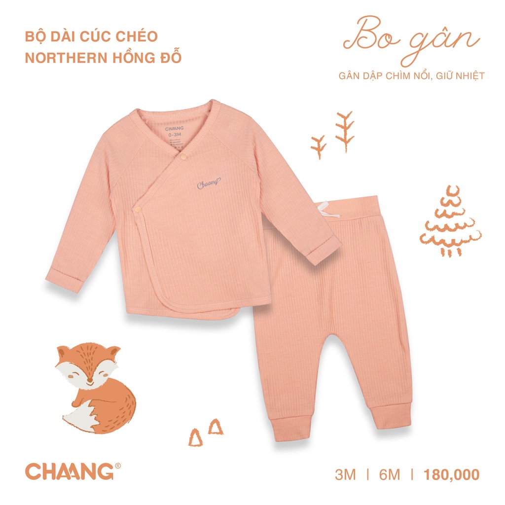 Chaang Bộ dài tay sơ sinh cúc chéo Northern AW2022D15