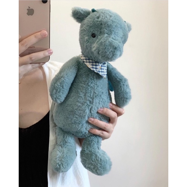 Gấu bông dusky blue dragon rồng xanh tặng kèm khăn hoa thú nhồi bông đồ chơi quà tặng|Gauxinhcorner