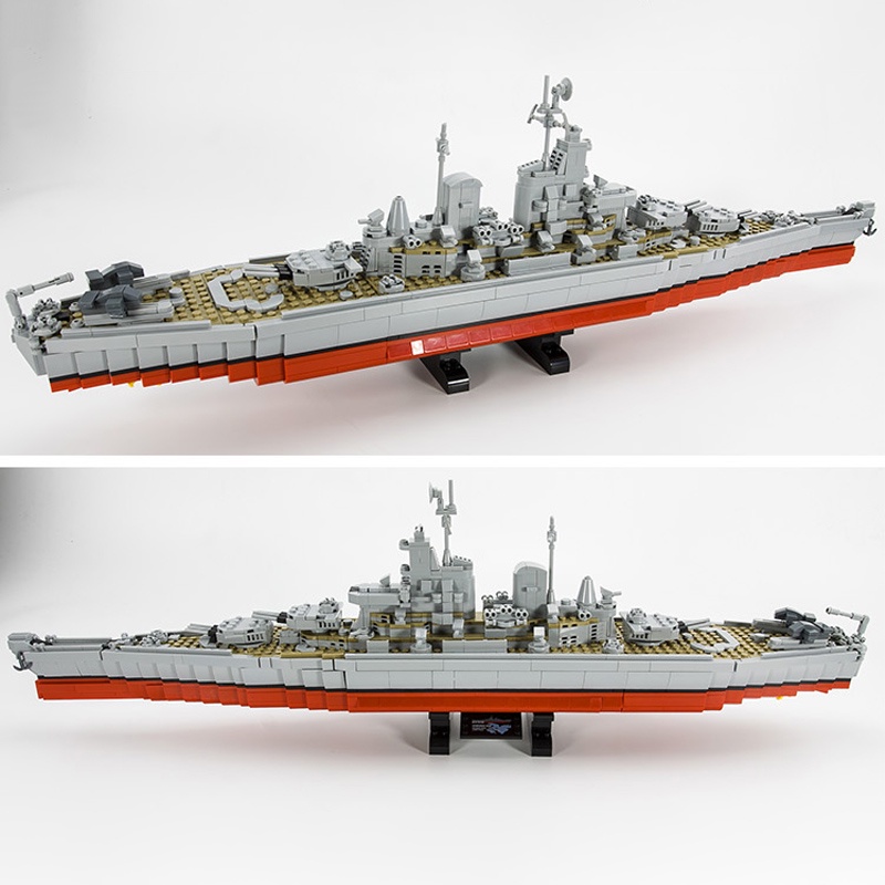 Đồ chơi lắp ráp Tàu chiến Hoa Kỳ IOWA, Panlos 637010 Battle Ship, Xếp hình thông minh, Mô hình tàu chiến 1712 Mảnh ghép