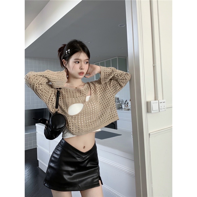 BIGSIZE HIẾU HIẾU ( Áo len tay dài kiểu khoét 55-100kg )