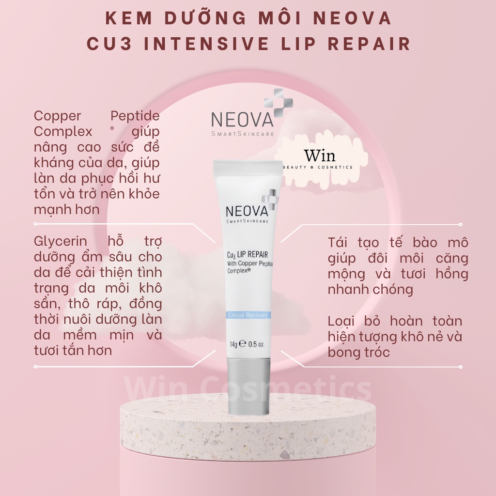 Kem dưỡng môi Neova Cu3 Intensive Lip Repair