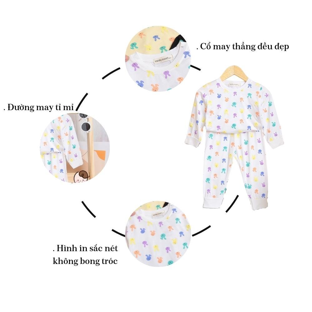 Bộ Thu Đông Cho Bé 💖SIZE ĐẠI 6-26KG 💖 Bộ Thun Lạnh  Dài Tay MK KID Với Họa Tiết thỏ Cho Bé Trai Bé Gái